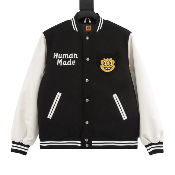 Little Monster Embroidered Baseball Jacket Black Human Made - Picture 1 of 8